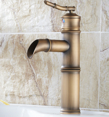 Single Handle Bamboo Shaped Mixer - Brass #201818