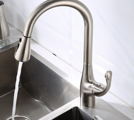 Brushed Nickel Dual Sprayer Kitchen Mixer #201946