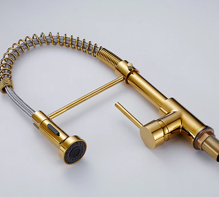 Gold Spring Arc Kitchen Mixer #201858