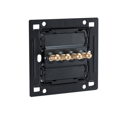 Elegant Grey 4 Gang Brass Toggle Switch