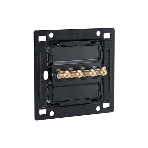 Elegant Grey 4 Gang Brass Toggle Switch