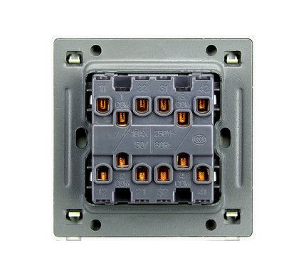 Modern White 4 Gang Black Toggle Switch