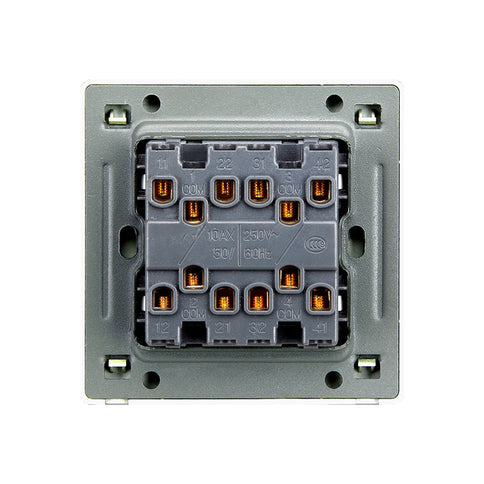 Modern White 4 Gang Black Toggle Switch