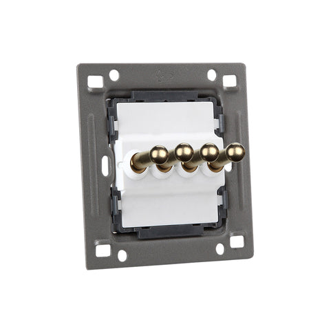 Classic White 4 Gang Brass Toggle Switch