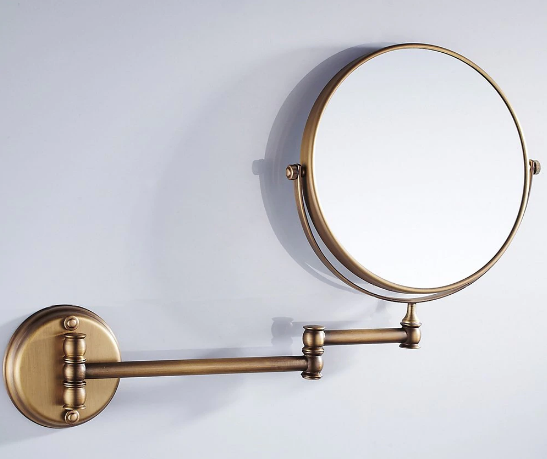 Brass Double Sided Magnification Vanity Mirror - Wall Mount #201819