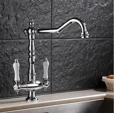 Chrome Antique Dual Ceramic Handle Mixer #201775
