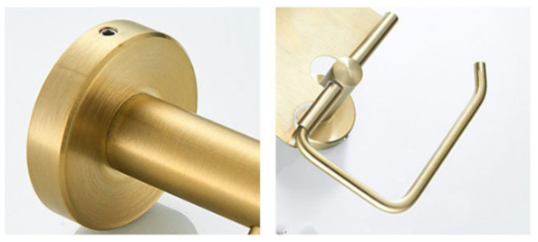 Brushed Gold Minimal Toilet Roll Holder with Cover #201873
