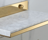 Gold Toilet Roll Holder with White Marble Finish #201860