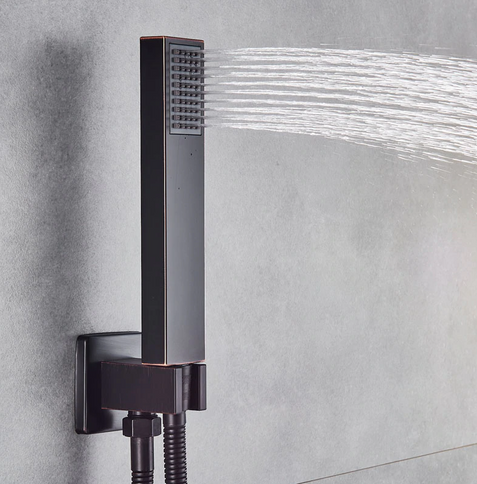 Black Concealed Shower Unit With Hand Shower #201795