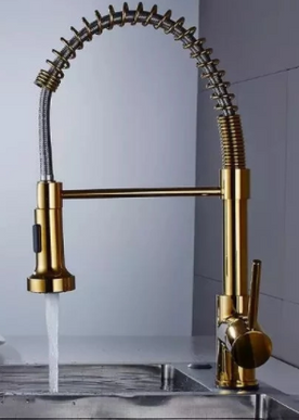 Gold Spring Arc Kitchen Mixer #201858
