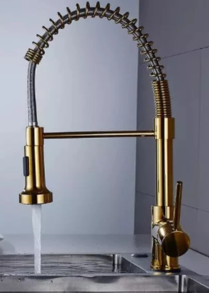 Gold Spring Arc Kitchen Mixer #201858