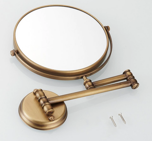Brass Double Sided Magnification Vanity Mirror - Wall Mount #201819