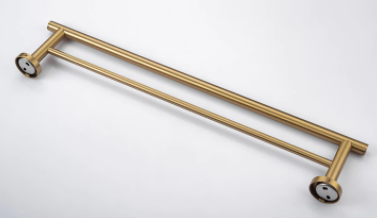 Brushed Gold Minimal Double Towel Rail #201866