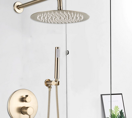 Brushed Gold Modern Concealed Shower with Hand Shower #20211