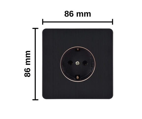 Antique Black Metal EU Type Wall Socket