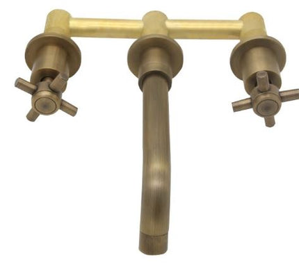 Modern Brass Cross Handle 3 Hole Basin Mixer #20103