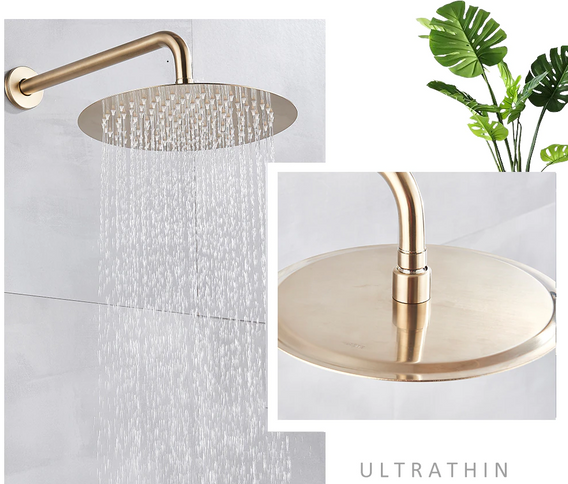 Brushed Gold Modern Concealed Shower with Hand Shower #20211