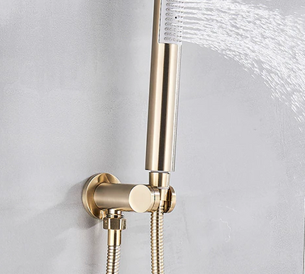 Brushed Gold Modern Concealed Shower with Hand Shower #20211