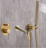 Brushed Gold Modern Minimal Concealed Bath Mixer #20217