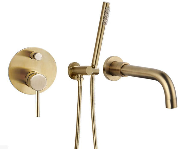 Brushed Gold Modern Minimal Concealed Bath Mixer #20217
