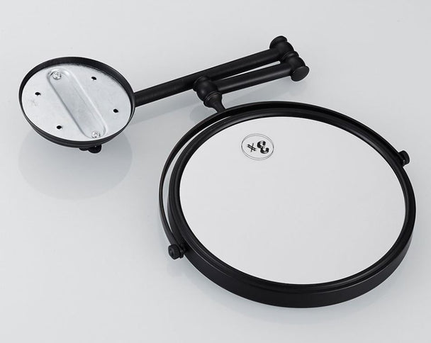 Double Sided Magnification Vanity Mirror Black- Wall Mount #201859