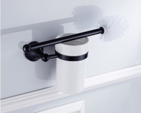Antique Oil Rubbed Black Toilet Brush Holder  #20193
