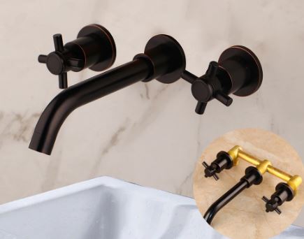 Black Oil Rubbed Modern 3 Hole Basin Mixer #20104