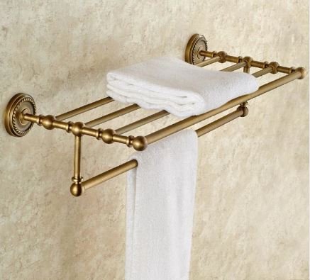 Brass Towel Shelf and Rail #201821
