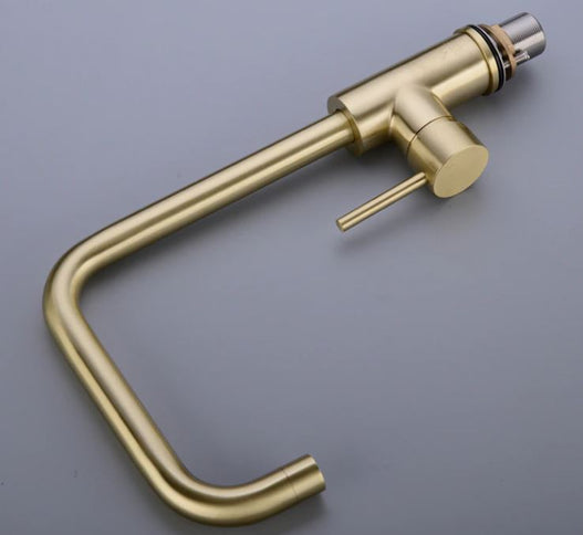 Brushed Gold Minimal High Arc Mixer #201848