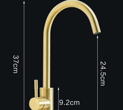 Brushed Gold Minimal Round Arc Mixer #201849