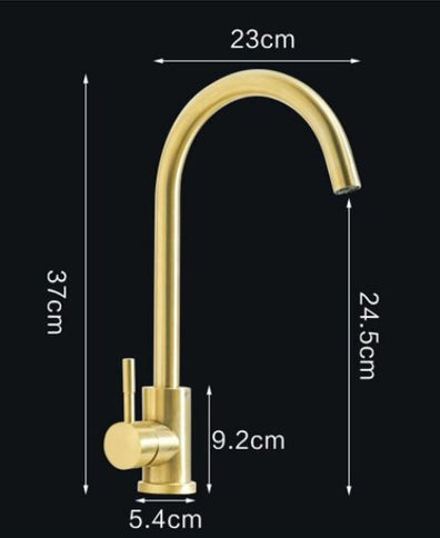 Brushed Gold Minimal Round Arc Mixer #201849