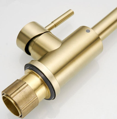 Brushed Gold Minimal Round Arc Mixer #201849