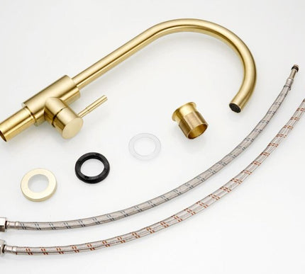 Brushed Gold Minimal Round Arc Mixer #201849