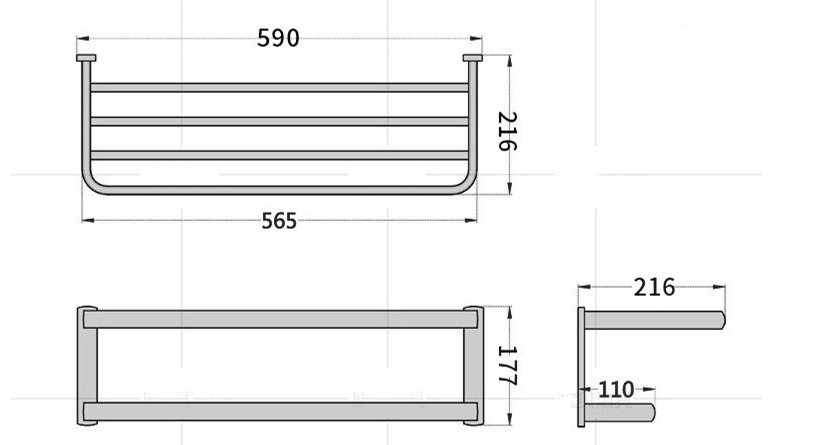 Rose Gold Modern Towel Rack and Rail #201920