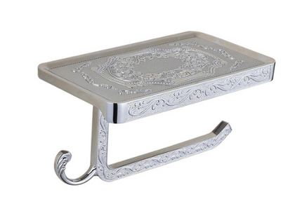 Chrome Embossed Toilet Roll Holder #201814