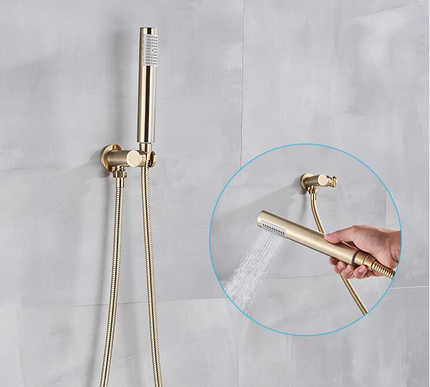 Brushed Gold Modern Concealed Shower with Hand Shower #20211