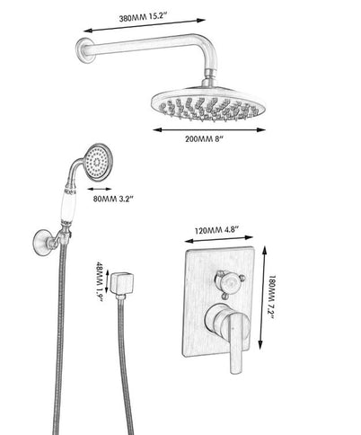 Oil Rubbed Black Shower Unit with Ceramic Hand Shower #20164