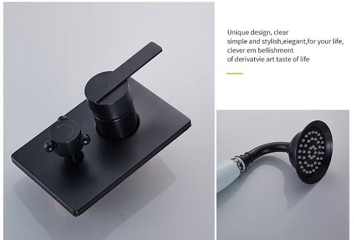 Oil Rubbed Black Shower Unit with Ceramic Hand Shower #20164
