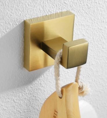 Brushed Gold Angular Robe Hook #201853