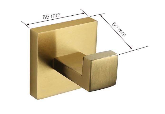 Brushed Gold Angular Robe Hook #201853
