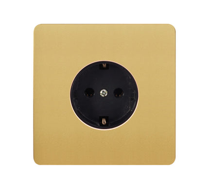 Antique Gold Metal EU Type Wall Socket