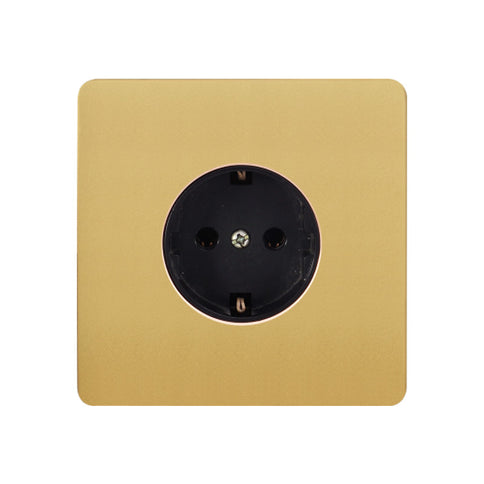 Antique Gold Metal EU Type Wall Socket