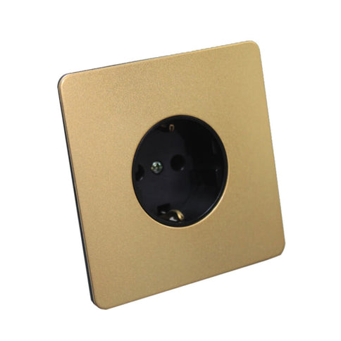 Antique Gold Metal EU Type Wall Socket