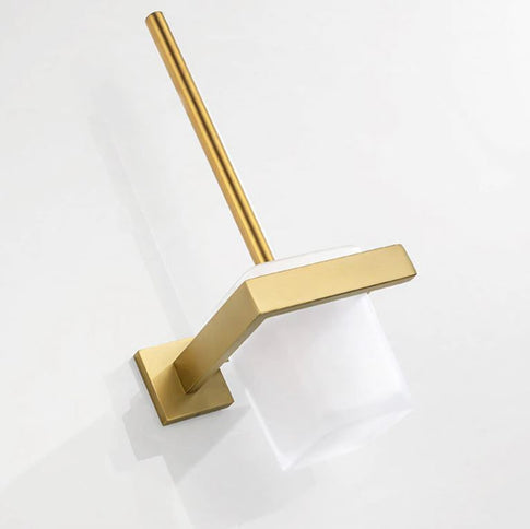 Brushed Gold Angular Toilet Brush Holder #201847