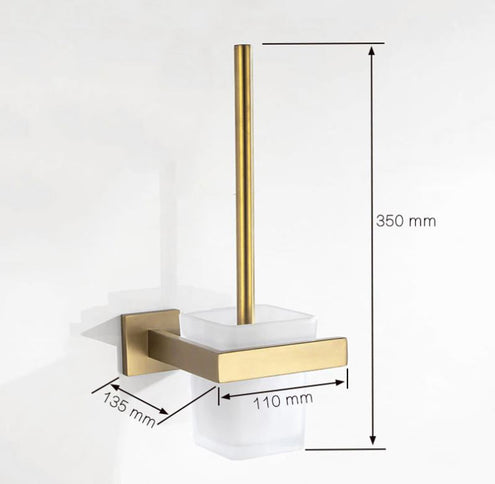 Brushed Gold Angular Toilet Brush Holder #201847