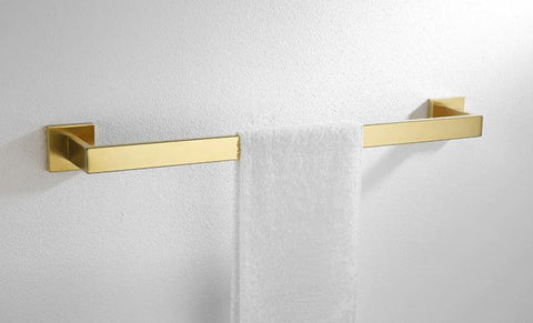 Brushed Gold Angular Single Towel Rail #201846