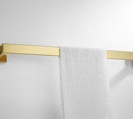 Brushed Gold Angular Single Towel Rail #201846