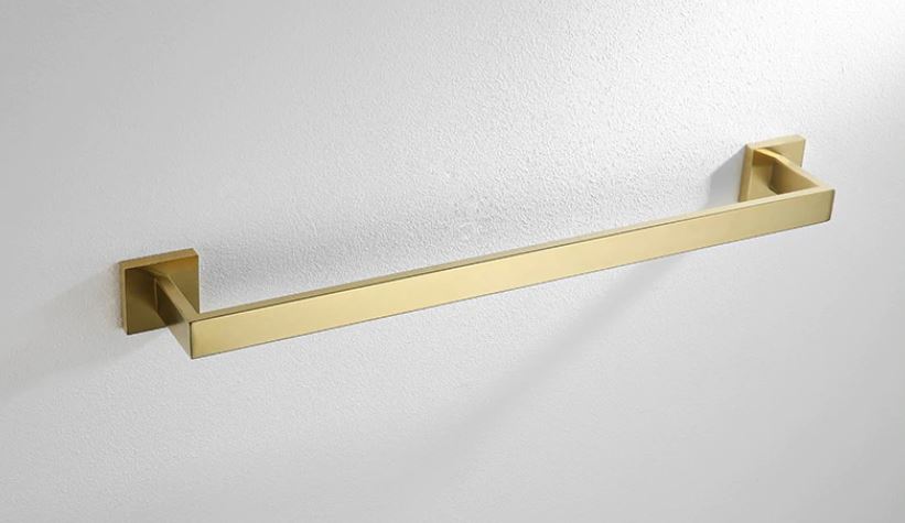Brushed Gold Angular Single Towel Rail #201846