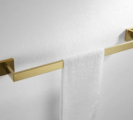 Brushed Gold Angular Single Towel Rail #201846