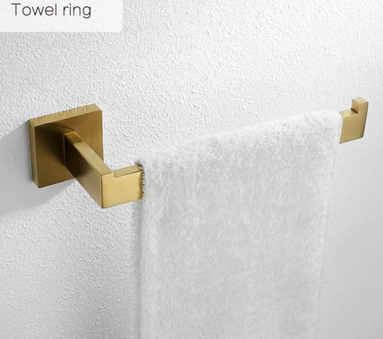 Brushed Gold Angular Hand Towel Rail #201854
